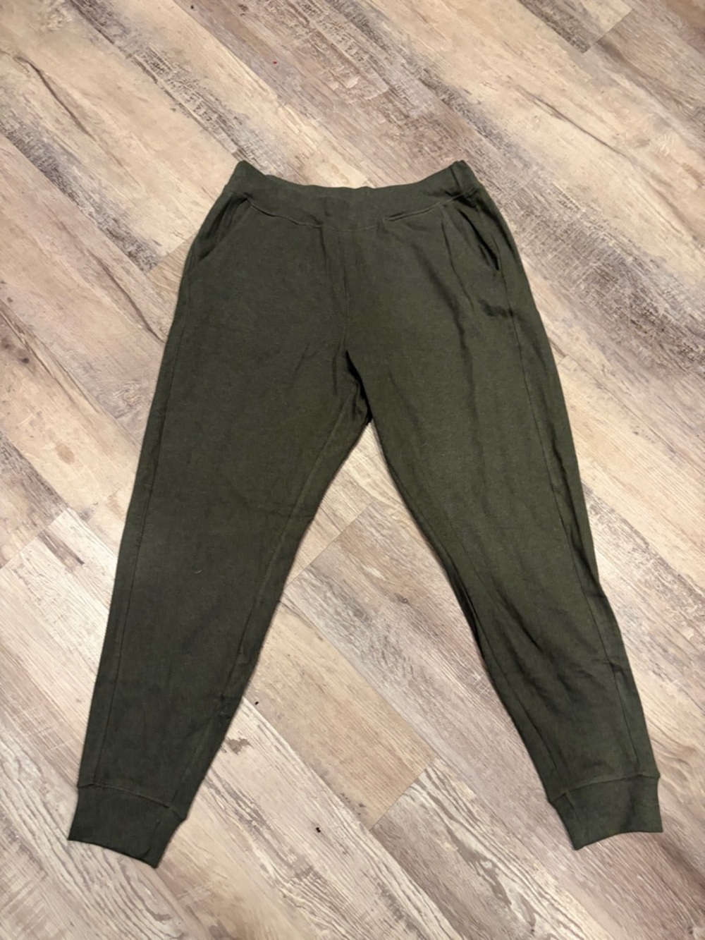Pact Olive Ribbed Waistband Joggers